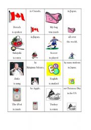 English worksheet: Passive Concentration Cards 1 of 2 Japanese students