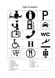 English Worksheet: Signs in airport