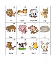 English Worksheet: Animals Old Maid Card Game