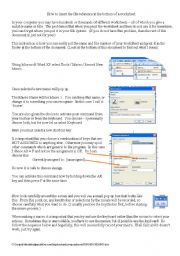 English Worksheet: How to automatically insert the reference of your document