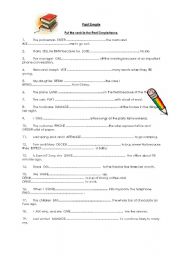 English Worksheet: PAST SIMPLE TENSE EXERCISES