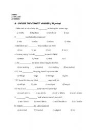 English worksheet: MIXED TENSES TEST