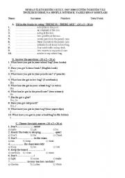 English worksheet: exam