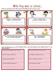 English Worksheet: WHILE THEY WERE AT SCHOOL