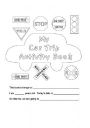 English worksheet: Coloring car trip sheet