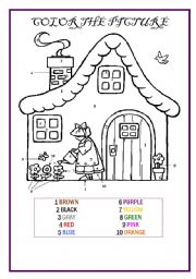 English Worksheet: COLOR THE PICTURE