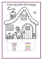 English Worksheet: COLOR THE PICTURE
