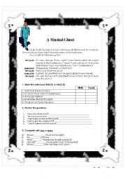 English Worksheet: A musical ghost