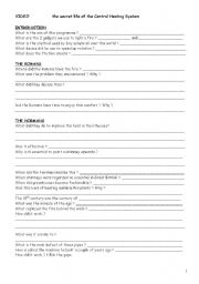 English worksheet: central heating system