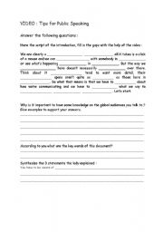 English Worksheet: tips for public speaking