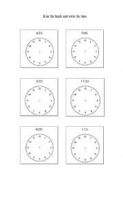 English worksheet: Clock Template