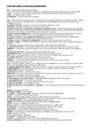 English Worksheet: Law and order, crime and punishment