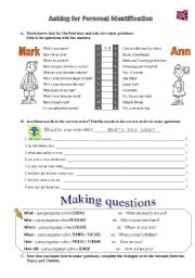 English Worksheet: Asking for personal identification