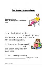 English Worksheet: Past Simple - FIll in exercise