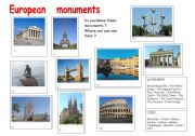 English Worksheet: European mouments