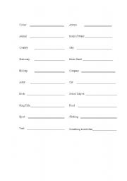 English Worksheet: 