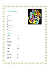 English worksheet: numbers