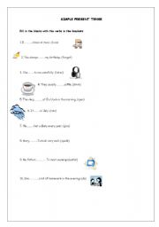 English Worksheet: Simple Present Tense Worksheet