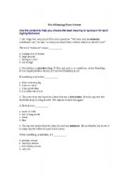 English worksheet: Word Meanings from Context