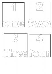 English worksheet: numbers cards