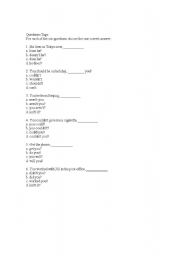 English worksheet: Tag Questions Exercises