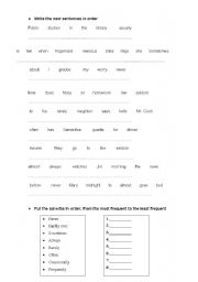 English worksheet: Frequecy adverbs