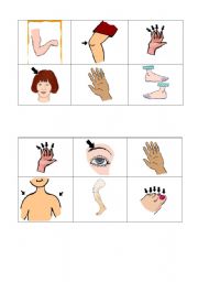 English worksheet: body parts bingo 1