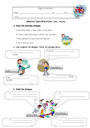 English Worksheet: Personal identification: name, surname