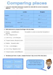 English Worksheet: Comparing Places