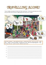 English Worksheet: TRAVELLING ALONE!