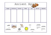 English Worksheet: Ancient Egypt cut and paste graphic organizer