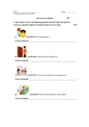 English Worksheet: Quiz on yes/no questions