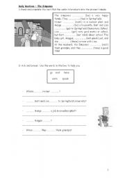 English Worksheet: Daily Routine - The Simpsons