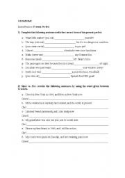 English Worksheet: Present Perfect - Grammar Practice