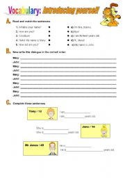 English Worksheet: Introducing yourself