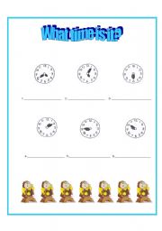 English worksheet: What time is it?