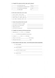 English Worksheet: Present Simple - exercises