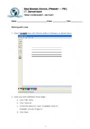 English worksheet: MS Paint Worksheet