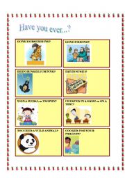 English Worksheet: HAVE YOU EVER?