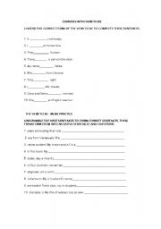 English Worksheet: EXERCISES WITH VERB TO BE AND POSSESSIVE PRONOUNS
