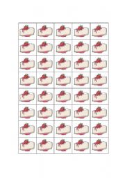 English Worksheet: Food Activity/Game Pieces PG.2 - Cheesecake & Cake