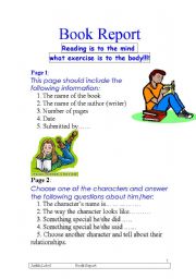 English Worksheet: Book Report