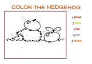 English Worksheet: COLOR THE HEDGEHOG