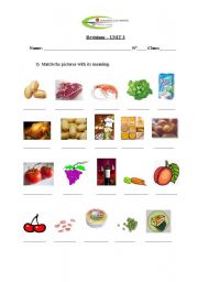 English Worksheet: Healthy Food - revisions 