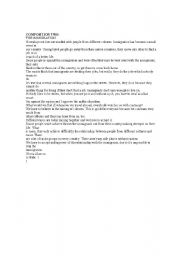 English Worksheet: COMPOSITION INMIGRATION