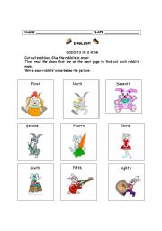 English worksheet: Rabbits in a Row