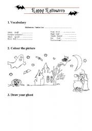 English Worksheet: Happy Halloween - 2pgs