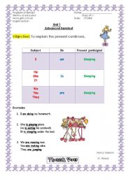 English Worksheet: present cont