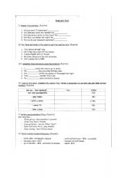 English Worksheet: SIMPLE PAST ENGLISH TEST