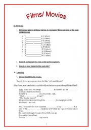 English Worksheet: Films/Movies